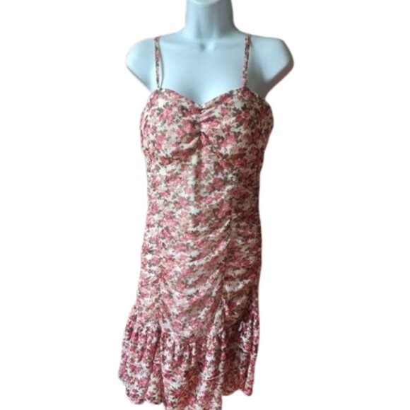Pink and White Floral Print Dress and Shrug Set Size Medium - Picture 6 of 12